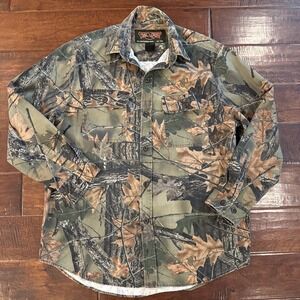 Trail Crest Men's Large Camo Button Down Long Sleeve Shirt Highland Timber